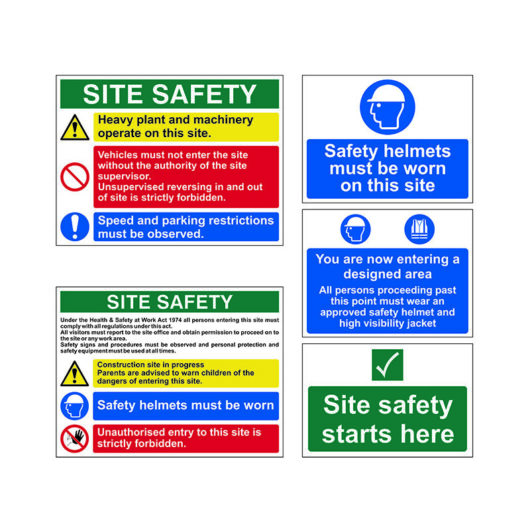 13974 pvc Construction Site Pack 5 Health & Safety Signs SCA13974 - Scan