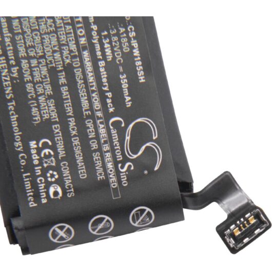 1x Battery compatible with Apple Watch MR2X2LL/A, MR1L2LL/A, MQL42LL/A Smartwatch Watch Fitness Bracelet (350 mAh, 3.82 v, Li-polymer) - Vhbw