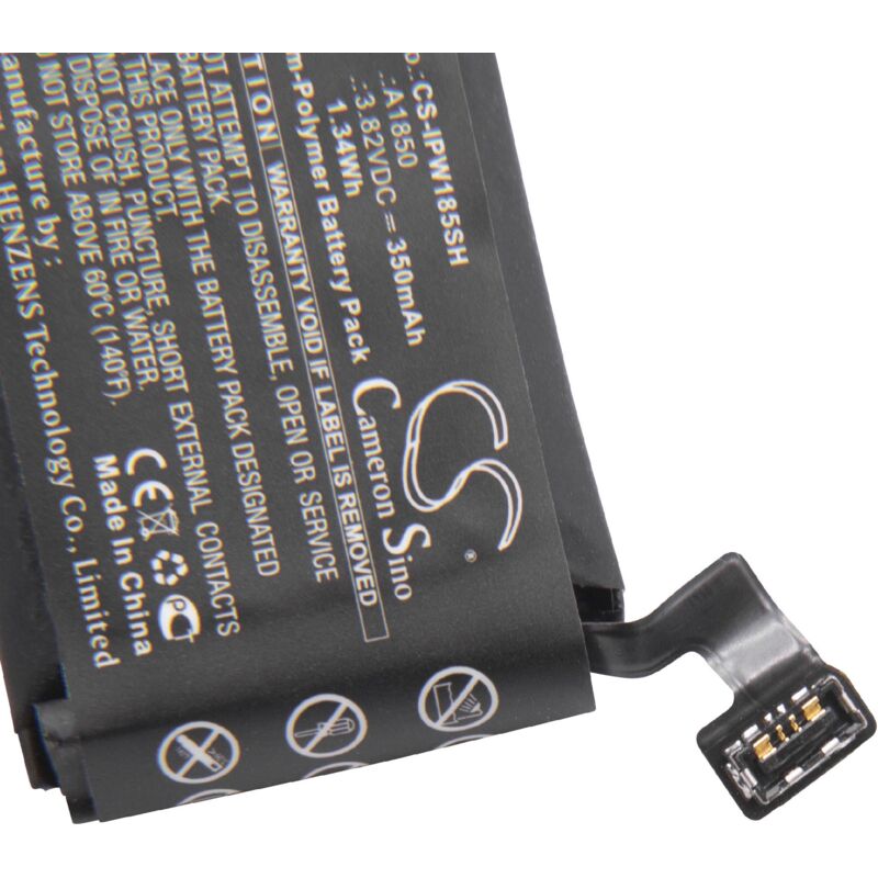 1x Battery compatible with Apple Watch MR2X2LL/A, MR1L2LL/A, MQL42LL/A Smartwatch Watch Fitness Bracelet (350 mAh, 3.82 v, Li-polymer) - Vhbw