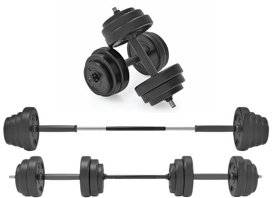 Adjustable Vinyl Dumbbell & Barbell Set - 5 Sizes