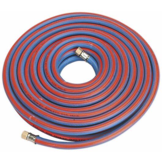 Air Line Hose 15m x 8mm with 1/4''BSP Unions Extra Heavy Duty AH15R - Sealey