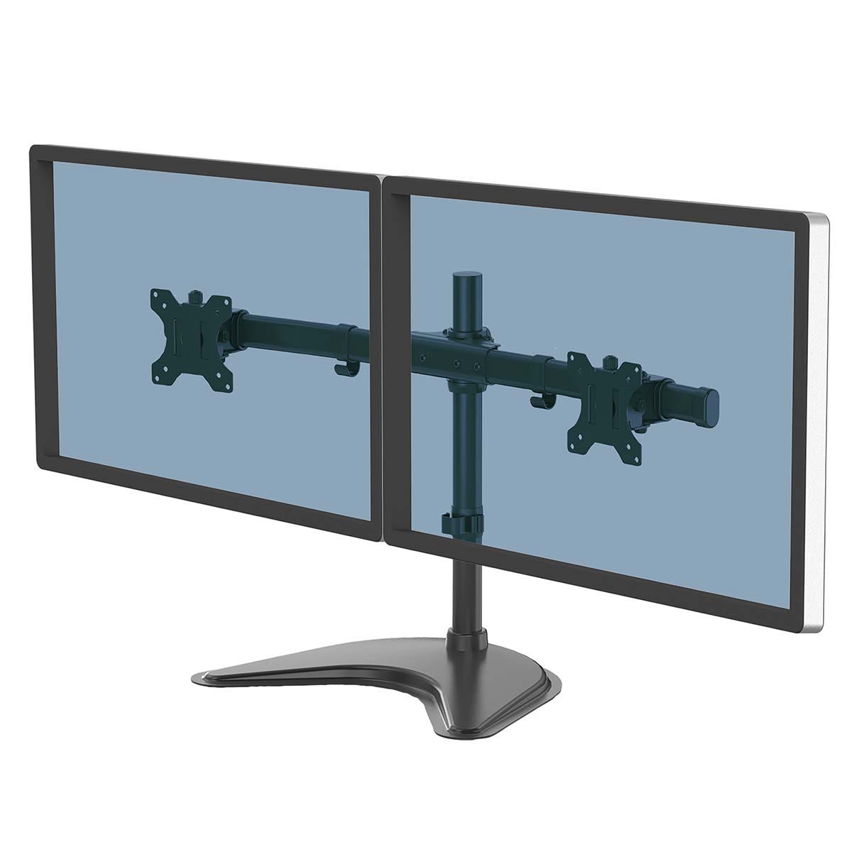 Fellowes Seasa Freestanding Dual Monitor Arm for Two 8KG 27 inch Screens, Black