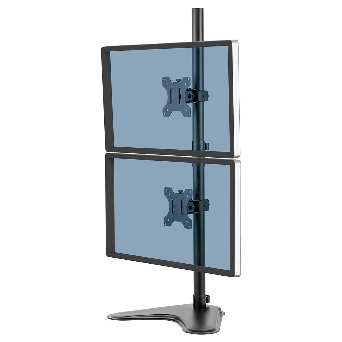 Fellowes Seasa Freestanding Dual Stacking Monitor Arm for 2 8KG 32 Inches Screens, Black