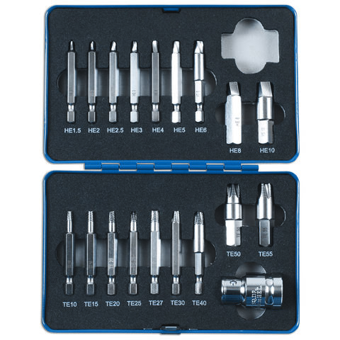 Laser Laser 7678 19 Piece Extractor Set for Torx® Hex Fittings