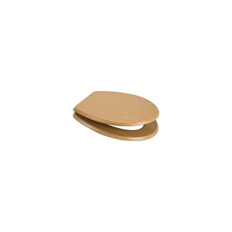 Marco Paul - 18 Standard Traditional White Wooden mdf Toilet Seat Universal Adjustable to Fit Most Toilets Oval Seat with Hinges & Parts (Pine)