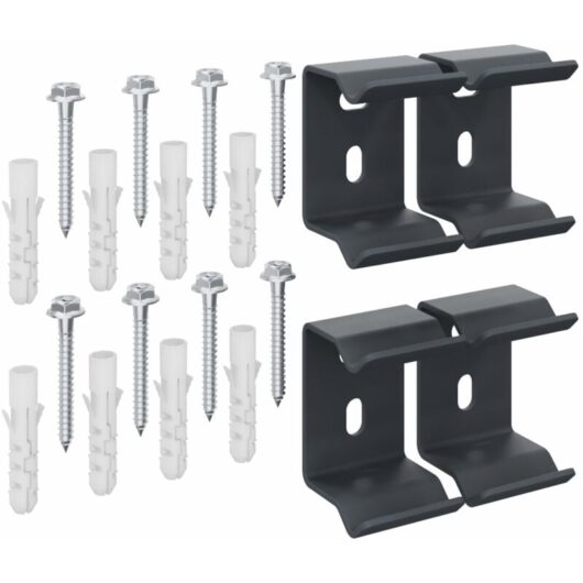 NRG - Oval Column Radiator Horizontal Wall Mounting Bracket Kit Fittings Set Anthracite