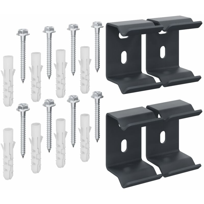 NRG - Oval Column Radiator Horizontal Wall Mounting Bracket Kit Fittings Set Anthracite