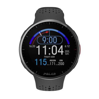 Polar PACER PRO GRY/BLK S-L HR Strapless GPS heart rate monitor watch Carbon, Grey