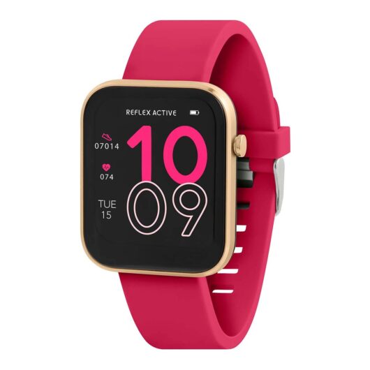 Reflex Active Series 12 Pink Strap Smart Watch, Pink