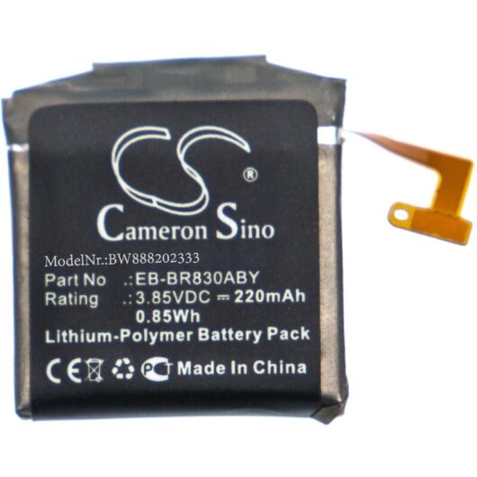 Vhbw - Battery Replacement for Samsung EB-BR830ABY, GH43-04968A for Smartwatch Watch Fitness Bracelet (220mAh, 3.85V, Li-Polymer)
