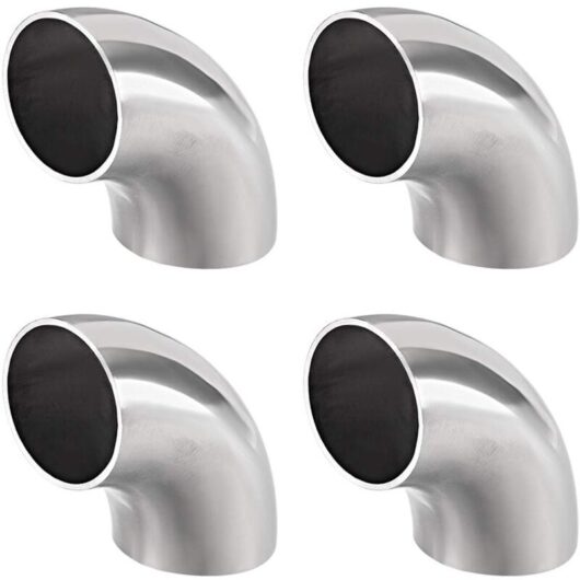 304 Stainless Steel Pipe Fitting Long Radius 90 Degree Butt-Weld Elbow OD 38mm, 1-1/2"-4pcs