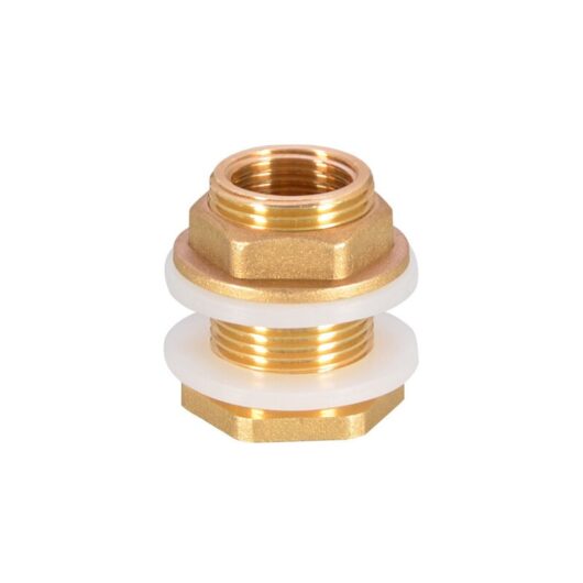 4Pcs G1/2 Brass Water Tank Water Pipe Fitting Adapter Faucet Rain Bucket Socket Brass Tank Socket for Faucet Rain Bucket Water Tank
