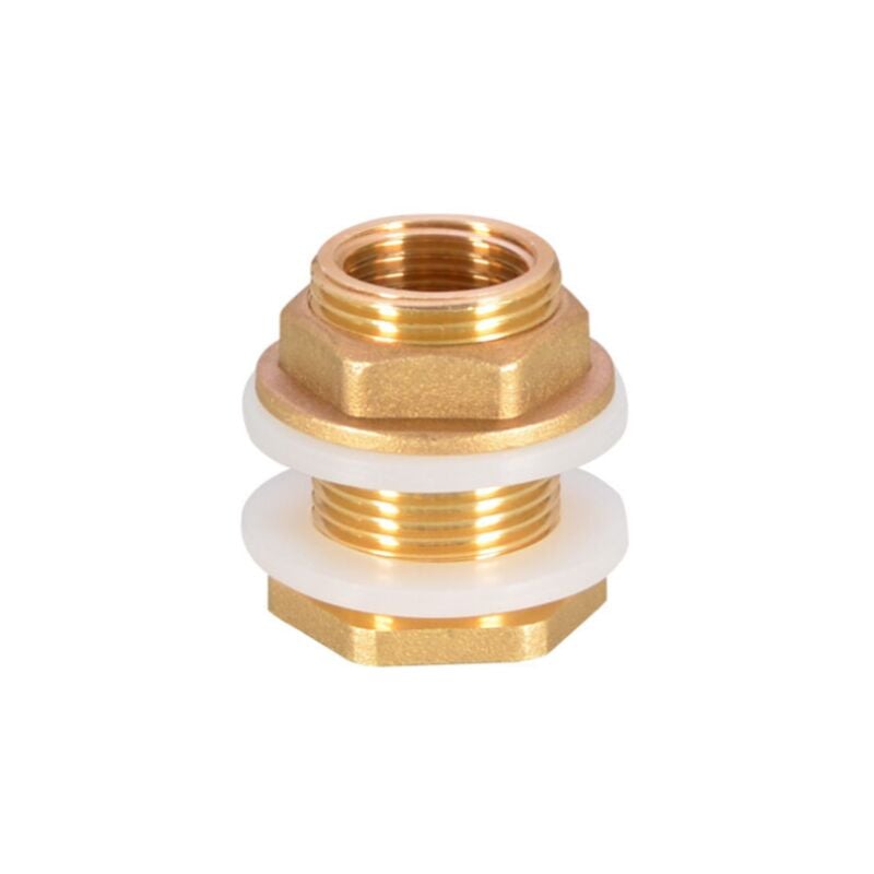 4Pcs G3/4 Brass Water Tank Water Pipe Fitting Adapter Faucet Rain Bucket Socket Brass Tank Socket for Faucet Rain Bucket Water Tank