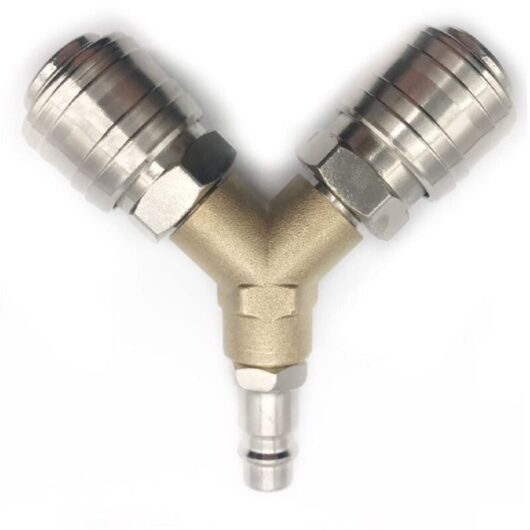 Flyme - ymyny Compressor Fitting, Compressed Air Distributor, 1/4 Compressed Air Fitting 3 Way Quick Release Compressed Air Connector with Male