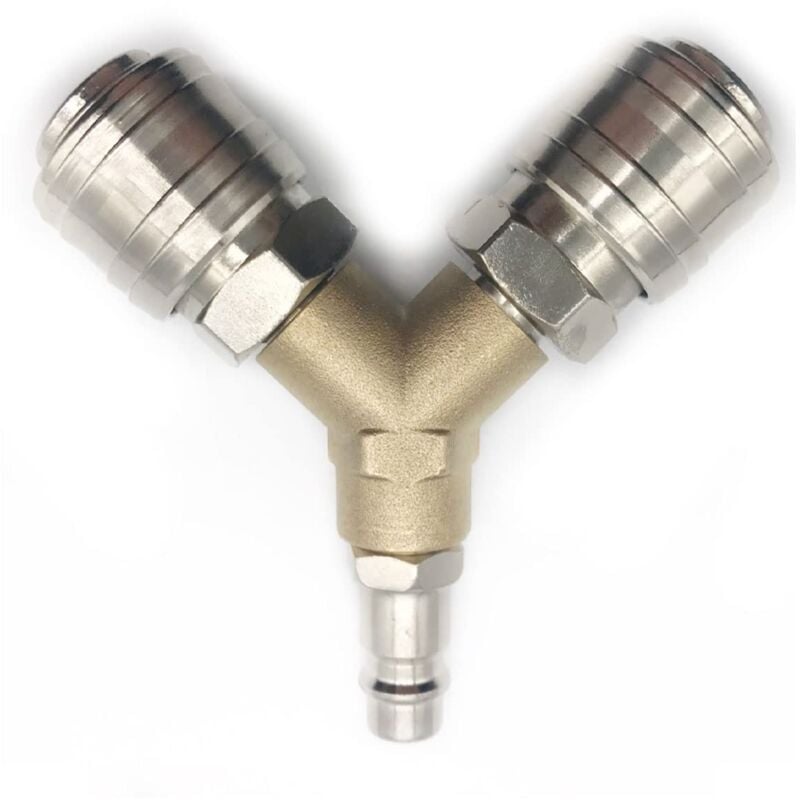 Flyme - ymyny Compressor Fitting, Compressed Air Distributor, 1/4 Compressed Air Fitting 3 Way Quick Release Compressed Air Connector with Male