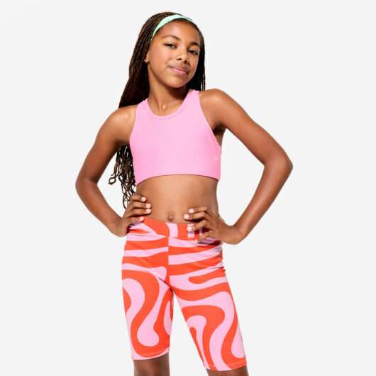 Girls' Breathable Sports Bra - Pink Print