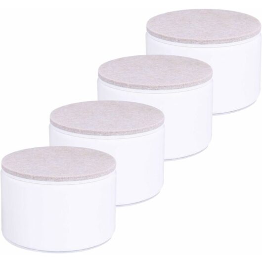 Héloise - 1.96' Carbon Steel Furniture Riser, 3.15' Carbon Steel Bed Risers, Furniture Risers for Furniture Height 1.96', Round White