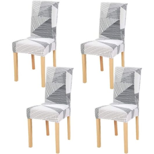 Pieces Dining Chair Covers, Elastic, Washable, Removable, Stretch, Universal Fit