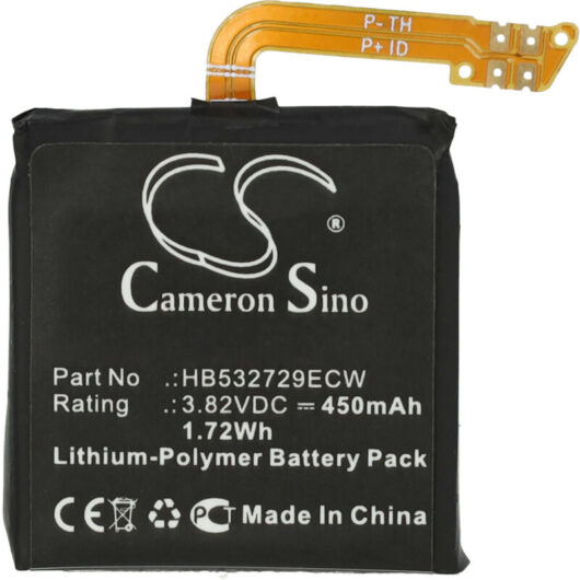 Replacement Battery compatible with Huawei GT2 46mm, GT2 Pro Smartwatch Watch Fitness Bracelet (450mAh, 3.82 v, Li-polymer) + Tools - Vhbw