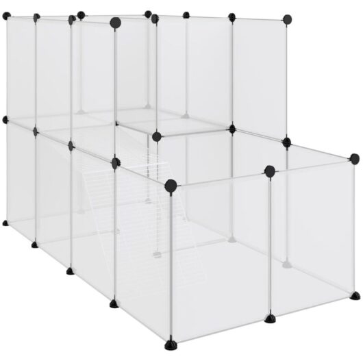 Small Animal Cage Transparent 142x74x93 cm PP and Steel vidaXL