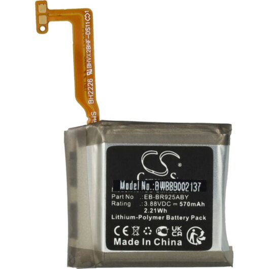 Vhbw - Battery Replacement for Samsung EB-BR925ABY, GH43-05116A for Smartwatch Watch Fitness Bracelet (570mAh, 3.88 v, Li-polymer)
