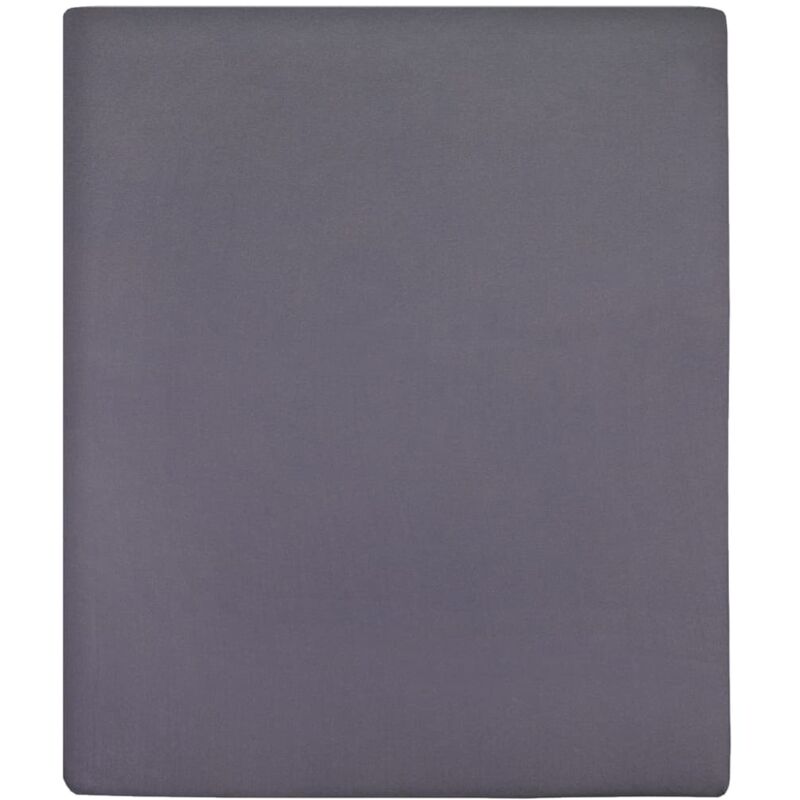 Vidaxl - Jersey Fitted Sheets 2 pcs Anthracite 90x200 cm Cotton