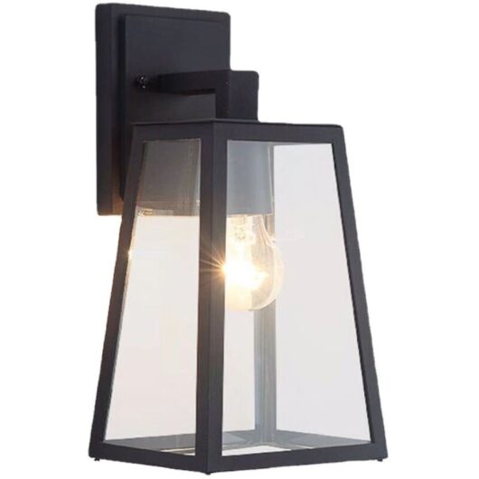 Wottes - Retro Industrial Wall Light Glass Metal Wall Lamp Creative Wall Sconce for Kitchen Bedroom Dining Room Restaurant Black