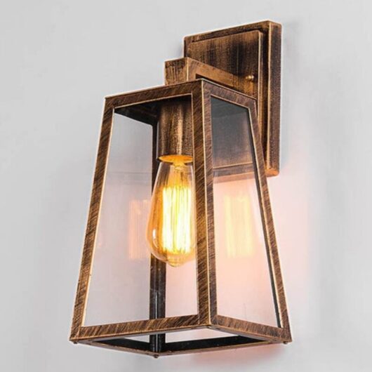 Wottes - Retro Industrial Wall Light Glass Metal Wall Lamp Creative Wall Sconce for Kitchen Bedroom Dining Room Restaurant Bronze