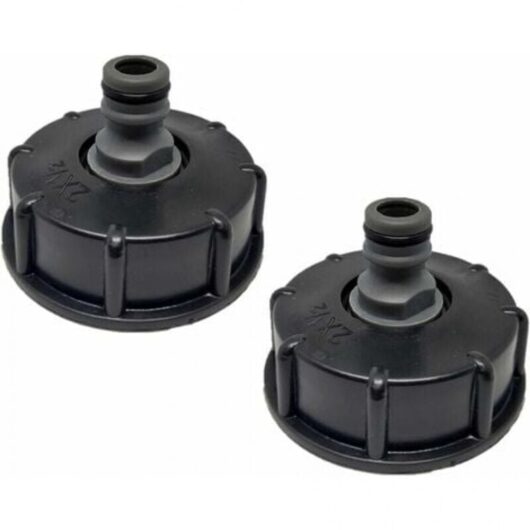 Ymyny - 2Pcs ibc Tank Cap,S60x6 ibc Fitting/Nipple Plug,1/2' Outlet Diameter,60mm Inlet Diameter for ibc Ton Valve - Black