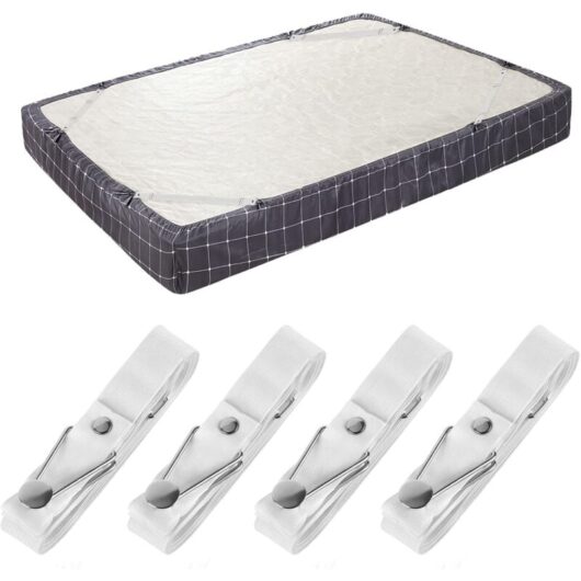 (4 Pack Short White) Bed Sheet Holder Straps - Adjustable Fitted Sheet Clips Bed Sheet Fastener Suspenders Elastic Gripper Holder Used for Bed