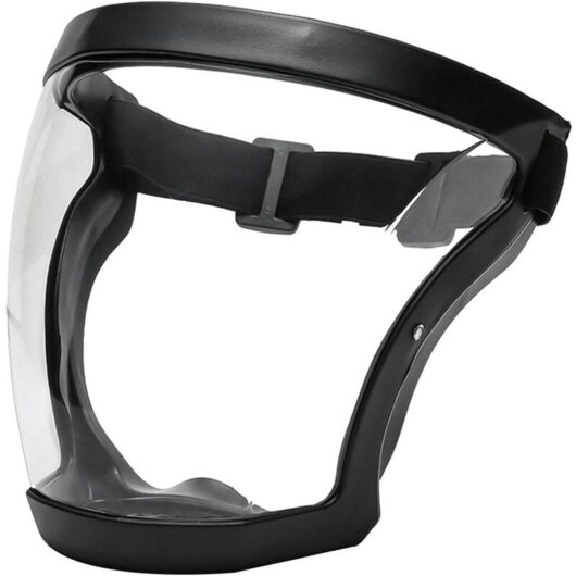 Aougo - 1 Piece Full Face Mask with Frame, Anti-Fog, Anti-Dust, Ultra Clear Full Face Mask, Hygienic Anti-Droplet, Goggles - Black