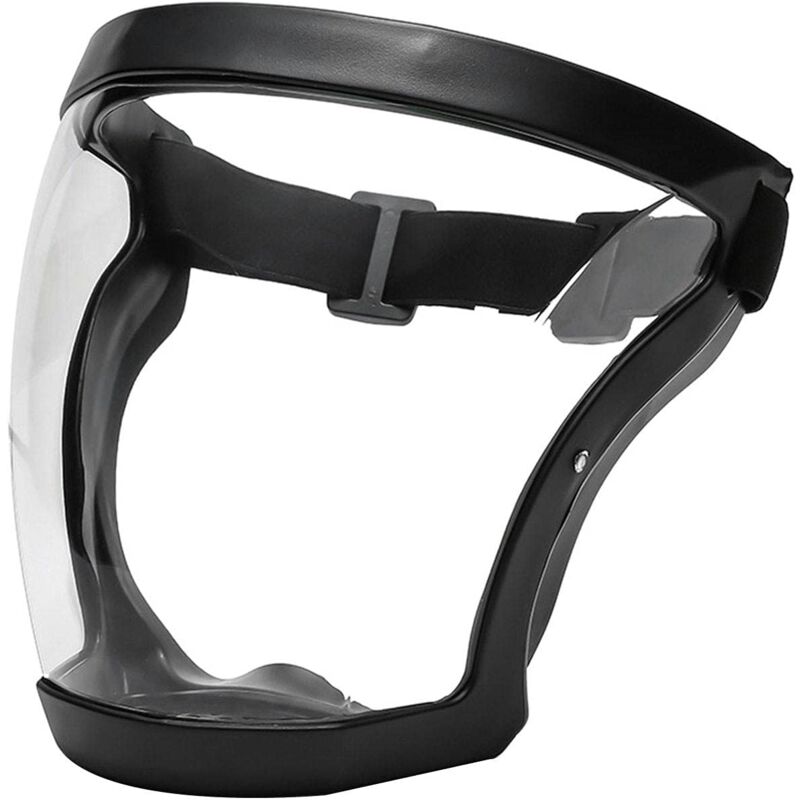 Aougo - 1 Piece Full Face Mask with Frame, Anti-Fog, Anti-Dust, Ultra Clear Full Face Mask, Hygienic Anti-Droplet, Goggles - Black