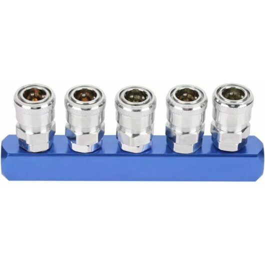 Eting - 12mm Pneumatic Quick Coupler Connector Female Thread 2/3/4/5 Way Mount for Pneumatic and Air Hose Connections (5 Way)