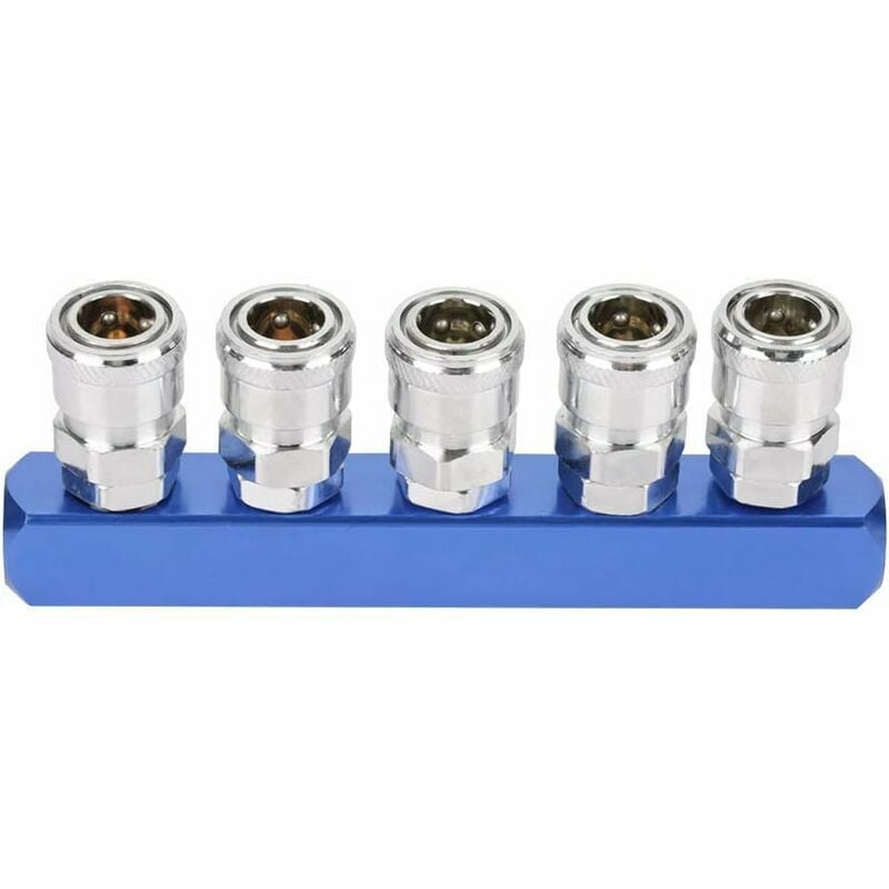 Eting - 12mm Pneumatic Quick Coupler Connector Female Thread 2/3/4/5 Way Mount for Pneumatic and Air Hose Connections (5 Way)