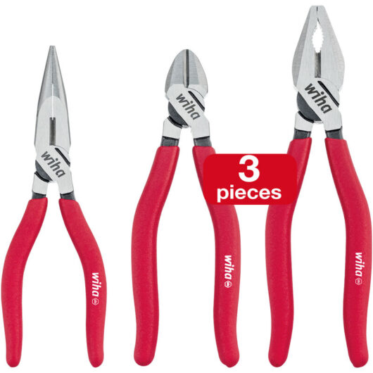 Pliers set Classic (26850), 3 -piece combination pliers/ diagonal cutters/ needle nose pliers, water pump pliers, wire cutter, power pliers,