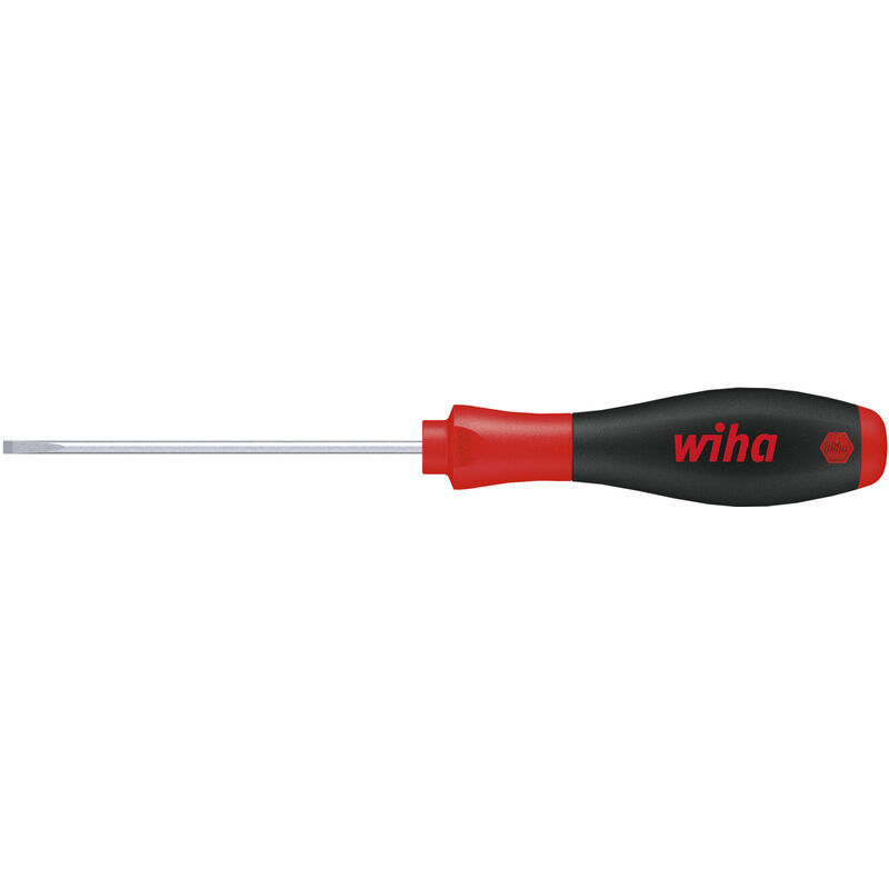 Screwdriver SoftFinish® Slotted with round blade for low-lying screws 5.5 mm x 300 mm (00702) - Wiha