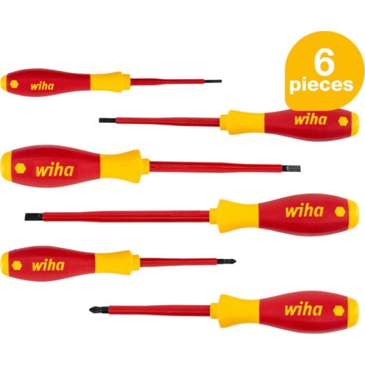 Screwdriver set SoftFinish® electric Slotted, Pozidriv 6-pcs (25477) - Wiha