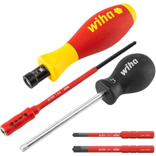 Wiha - torque screwdriver set TorqueVario-S electric 5 pcs. i 0.8-5.0 Nm i PlusMinus/Pozidriv variably adjustable torque limit (38074)