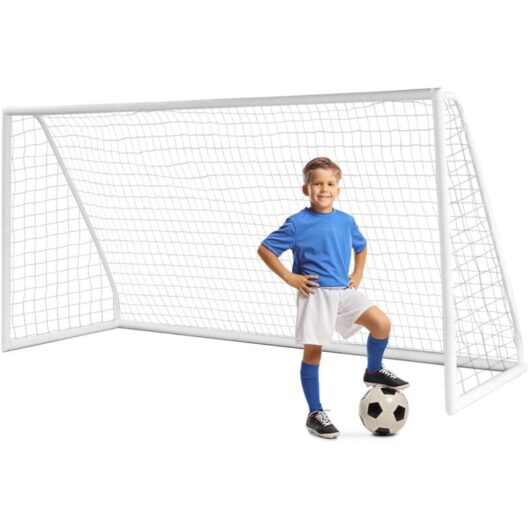 12 x 6 FT Soccer Goal All-Weather Soccer Goal W/ Strong PVC Frame Kids Junior