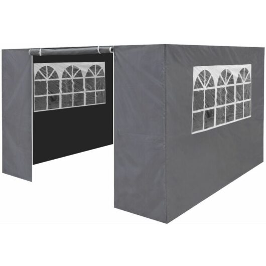 Dellonda Premium Gazebo/Marquee Side Walls/Doors/Windows, Fits 3 x 3m Models - Grey DG149 - Sealey