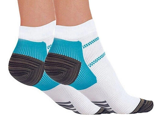 1, 2 or 4 Pairs of Plantar HealerHeel Compression Ankles Socks - 2 Sizes