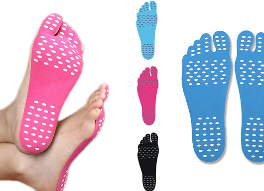 1 or 5 Pairs of Stick-On Beach Foot Pads - 3 Colours & 3 Sizes