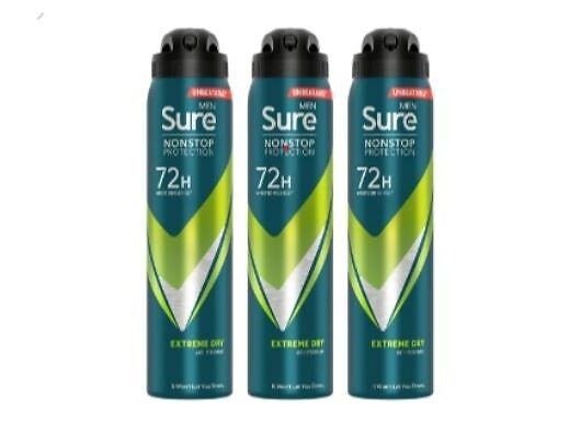 3-Pack Sure Men's 72-Hour Non-Stop Anti-Perspirant - 6 Options