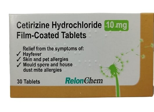 Hay Fever Relief Cetirizine 10mg Tablets - 1 to 12 Month Supply!