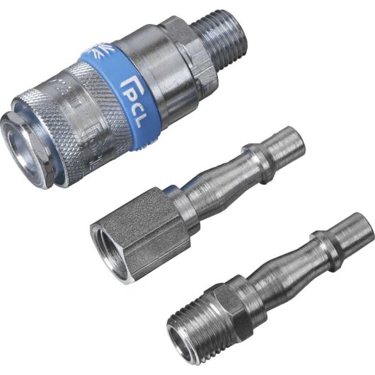 Sealey 3 Piece 1/4" BSP Air Tool Coupling Kit 1/4" BSP Pack of 3