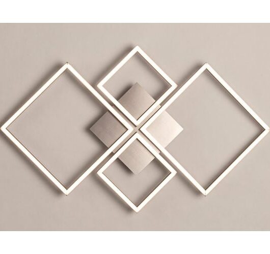 Wall Art 4 Square LED Wall Flush Fitting Light In Satin Silver