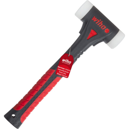Wiha - FibreBuzz® soft-faced hammer without recoil, very hard with exchangeable polyamide hammer face i plastic fiberglass handle, 40, 320 mm (44598)