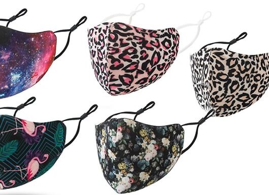 1, 3 or 5 Reusable Patterned Face Covers - 5 Designs