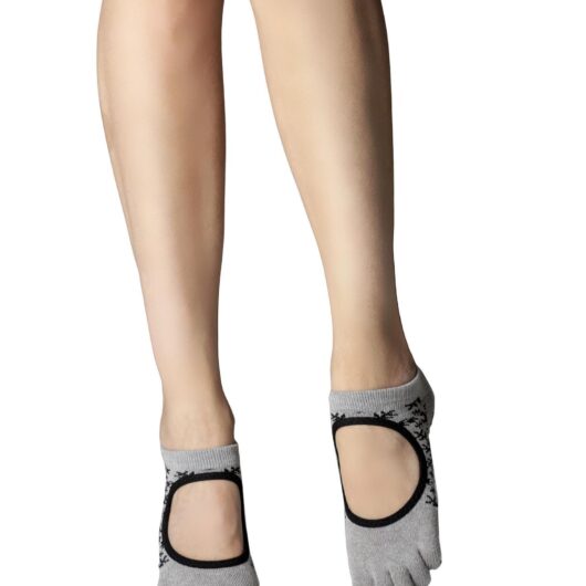 1 Pair Comet Bellarina Full Toe Organic Cotton Open Front Yoga Socks Ladies Medium - ToeSox