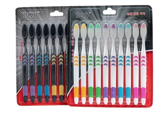 10-Pack of Toothbrushes - 2 Colours